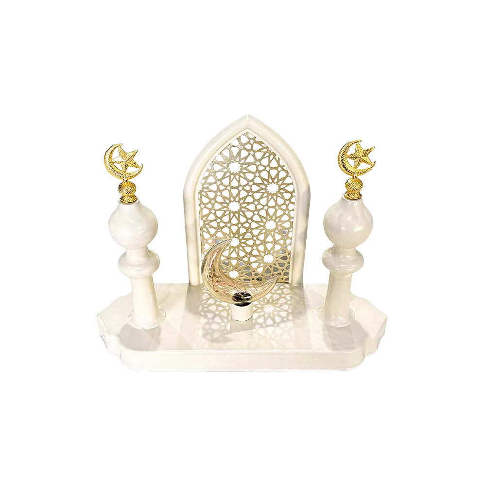 Ramadan Mosque Inspired Table Centerpiece With Crescent Light