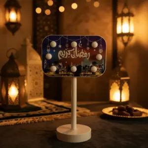 Ramadan Mubarak 16cm LED Table Lamp with Sound1