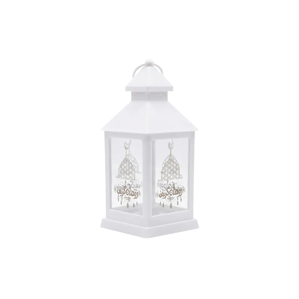 Ramadan Mubarak 24cm White Decorative Lantern Light