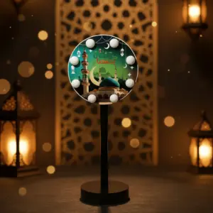 Ramadan Mubarak LED Décor 19cm Lamp with Sound Effect1
