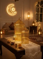 Ramadan-Set-of-2Pcs-Golden-Crescent-Display-Stand1 Ramadan Set of 2Pcs Golden Crescent Display Stand1