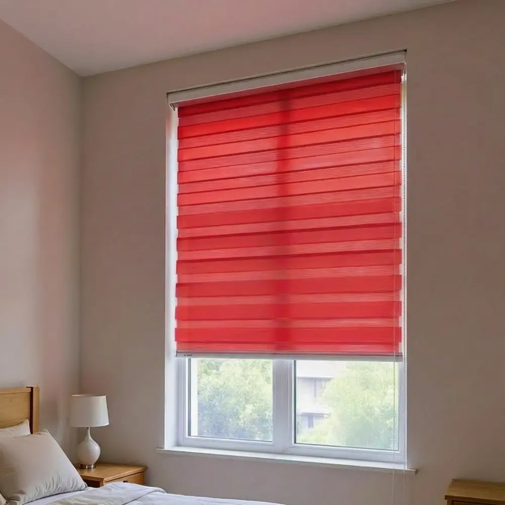 Red Roll Up Curtain 2