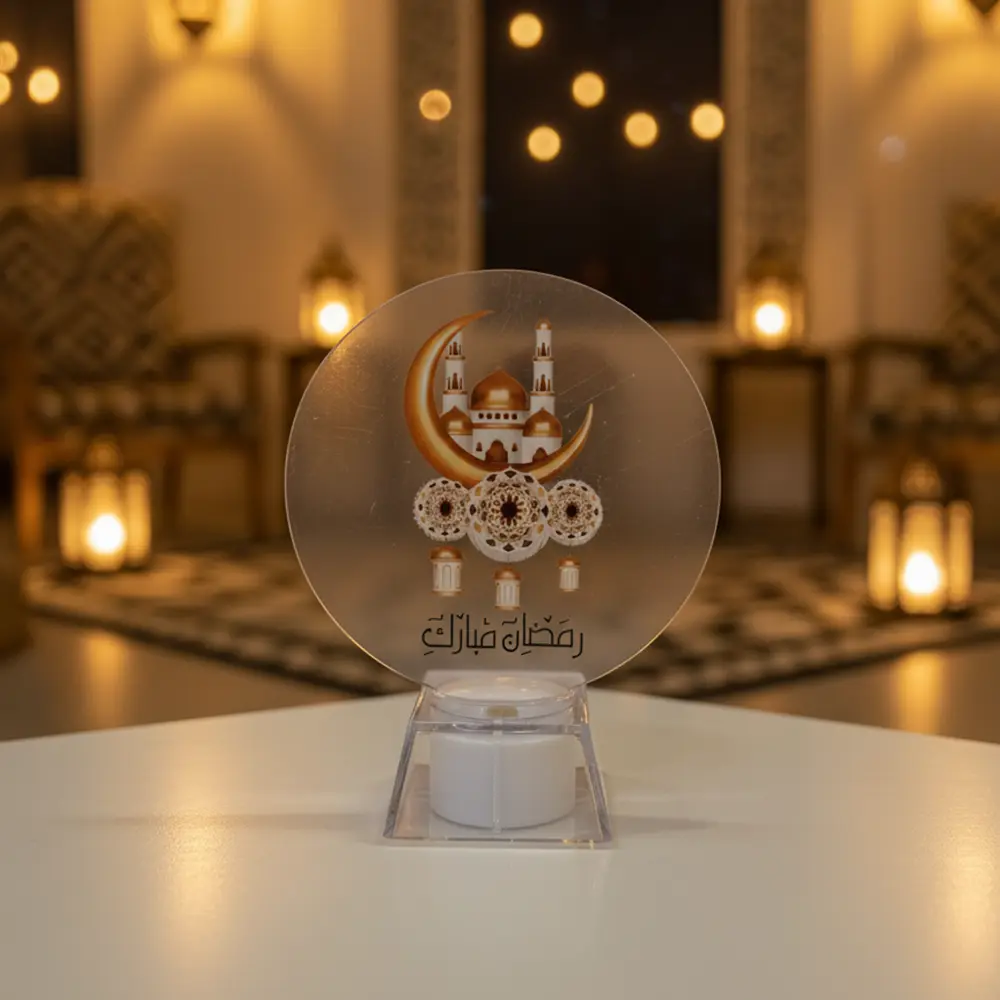 Round Ramadan Kareem LED Décor with Stand1