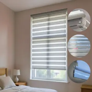 Silver 100x220cm Roll Up Curtain2