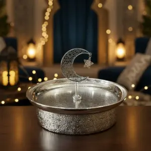 Silver Crescent Moon Decorative Serving Bowl1