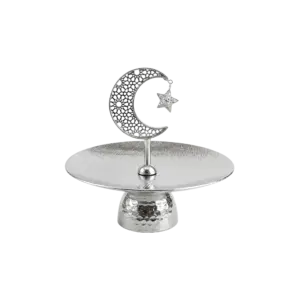 Silver Crescent Moon Dessert & Décor Stand