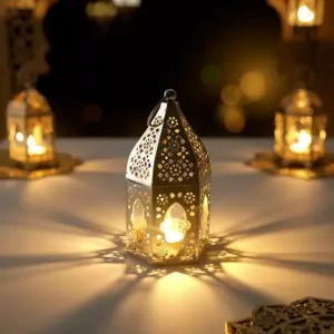 Silver Moroccan Metal Lantern1