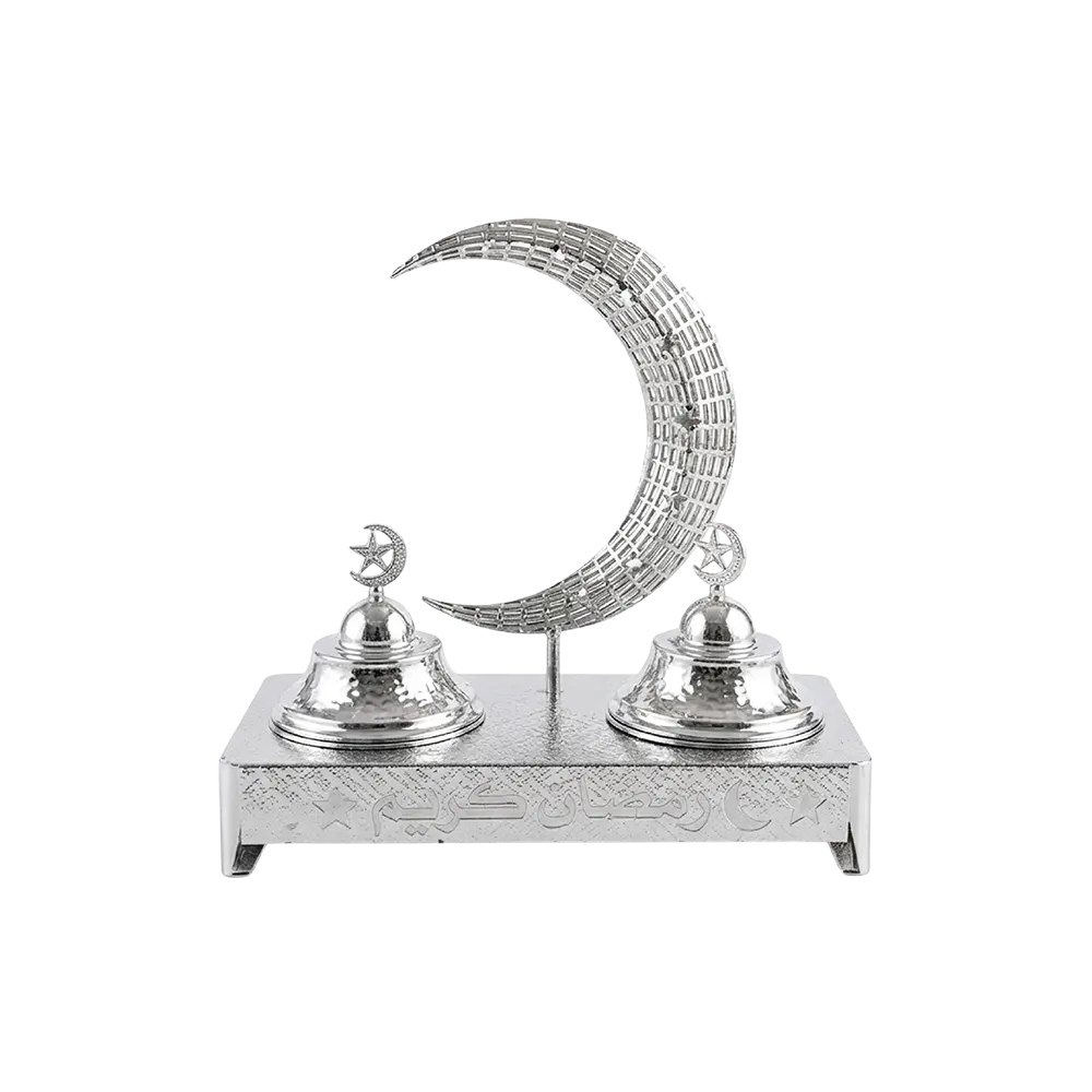 Silver Ramadan Crescent 2pcs Serving Bowl Set