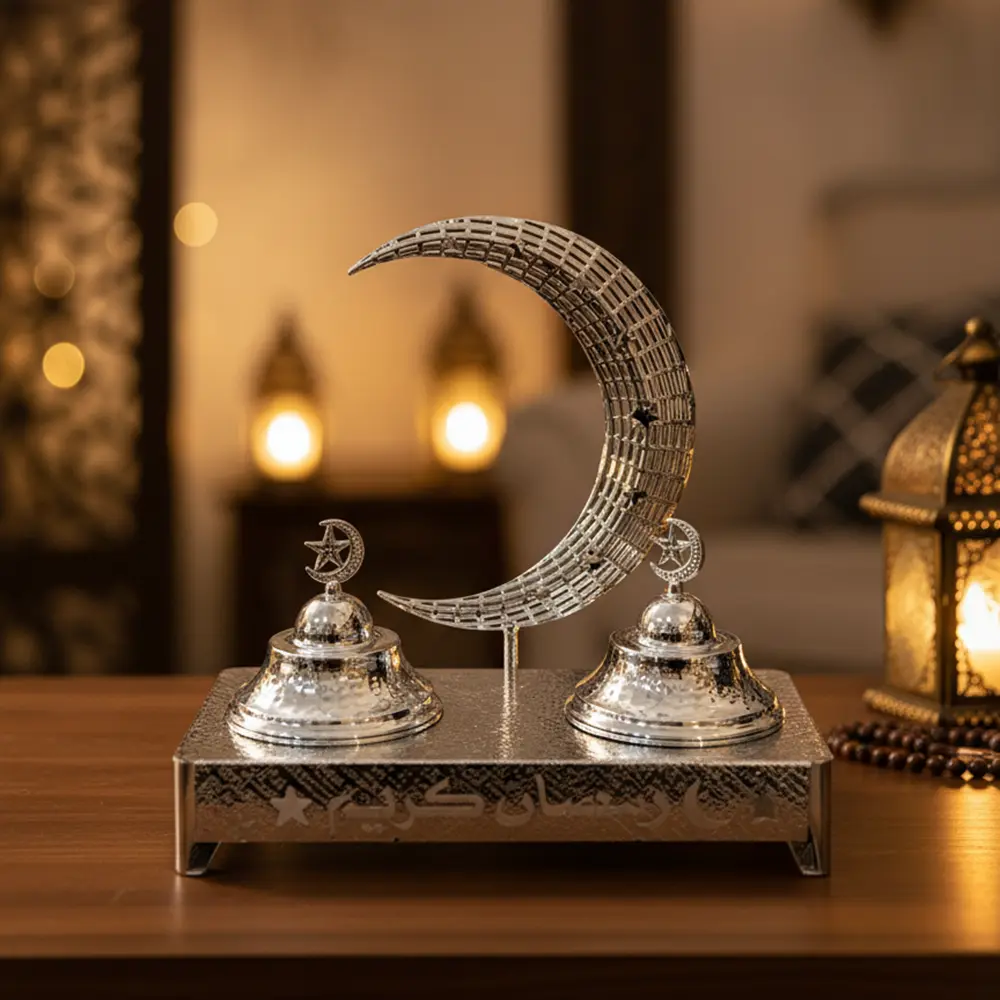 Silver Ramadan Crescent 2pcs Serving Bowl Set1