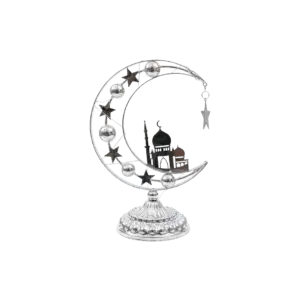 Silver Ramadan Crescent Mosque Table Showpiece