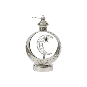 Silver Ramadan Kareem Crescent Moon Decorative Lantern