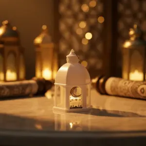 Small White Ramadan Fanous Lantern1