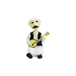 Traditional Small Musician Figurine with Oud Instrument