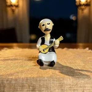 Traditional Small Musician Figurine with Oud Instrument1