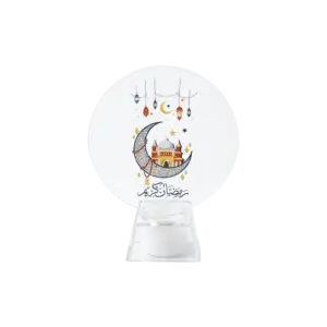 Transparent Round Ramadan Kareem LED Décor