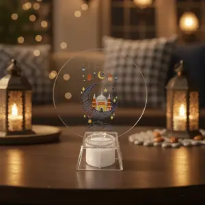 Transparent Round Ramadan Kareem LED Décor1