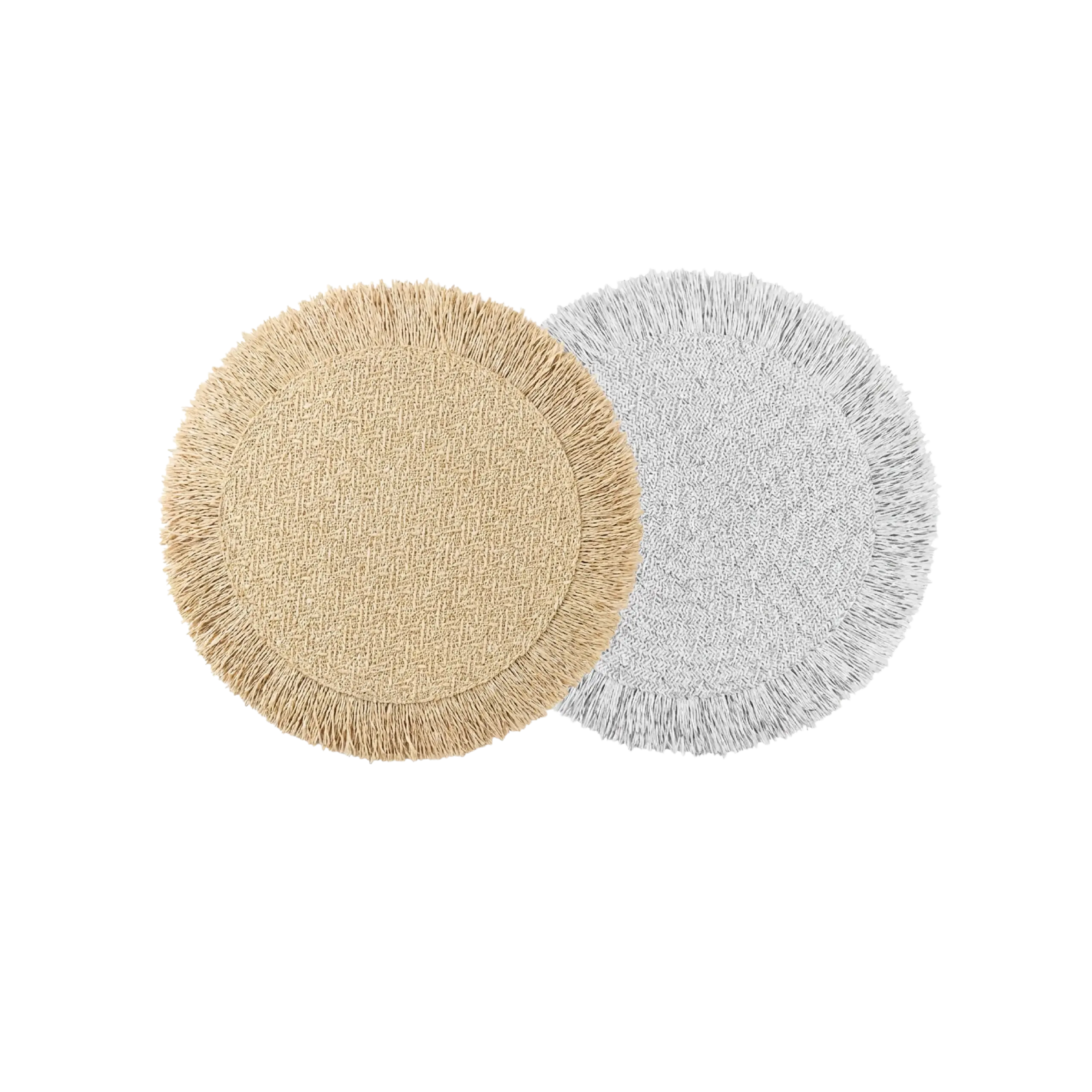 Two Different Colors Fringe Design Round Trivet