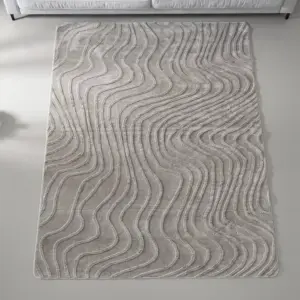Wavy Pattern 160x230cm Greige Rug