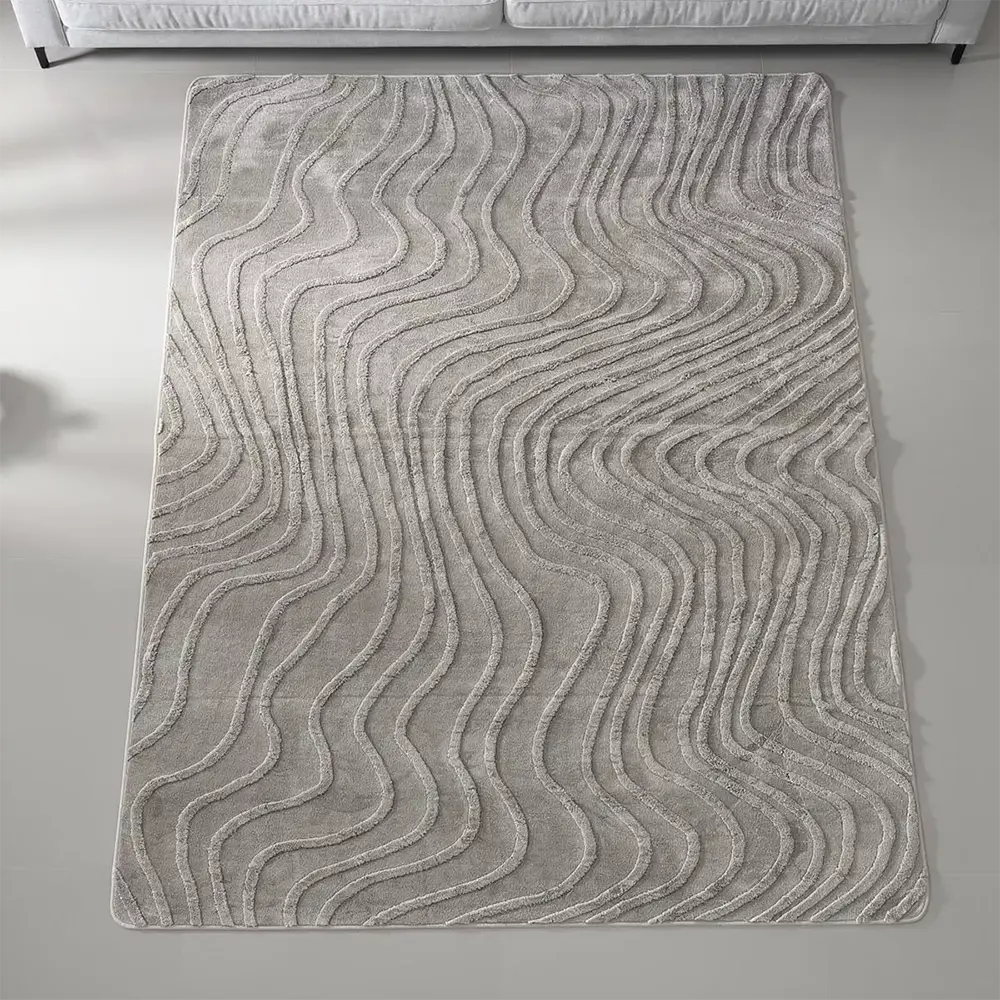 Wavy Pattern 160x230cm Greige Rug