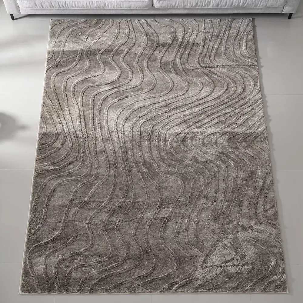 Wavy-Pattern-200x300cm-Greige-Rug Wavy Pattern 200x300cm Greige Rug