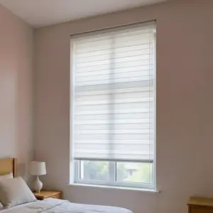 White 100x220cm Roll Up Curtain