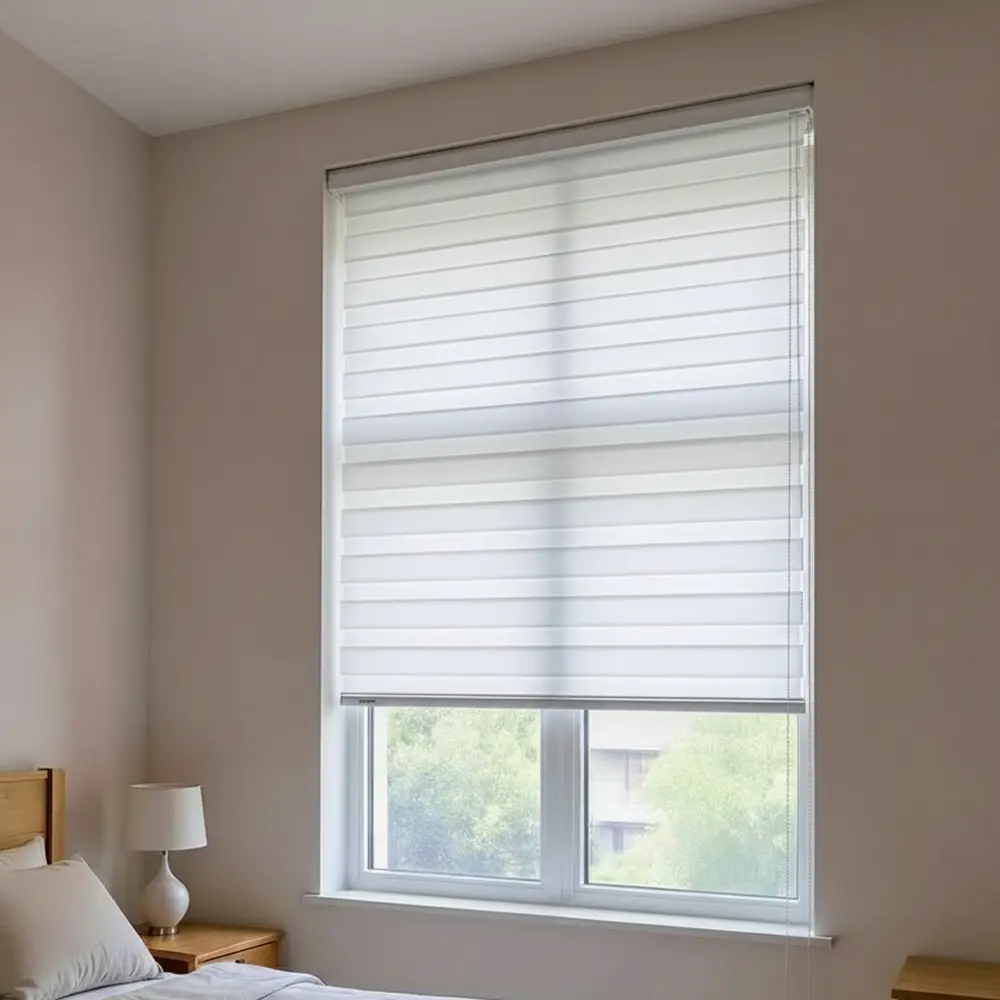 White Roll Up Curtain 2