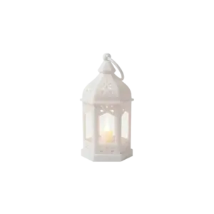 White Small Ramadan Fanous Candle Lantern