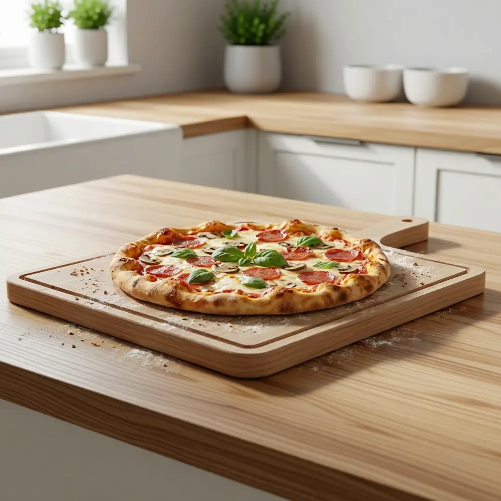 Wooden 30x34x1cm Pizza Plate1
