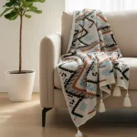 Woven Throw Blanket Geometric Cozy & Stylish