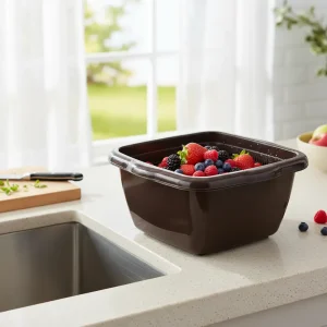 3M Plast 12L Dark Brown Bowl with Strainer1