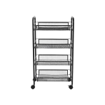 4 Tier Metal Storage Stand with Wheels 44x83 cm Multi Purpose Home Organizer