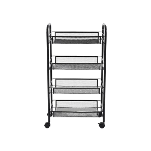 4 Tier Metal Storage Stand with Wheels 44x83 cm Multi Purpose Home Organizer