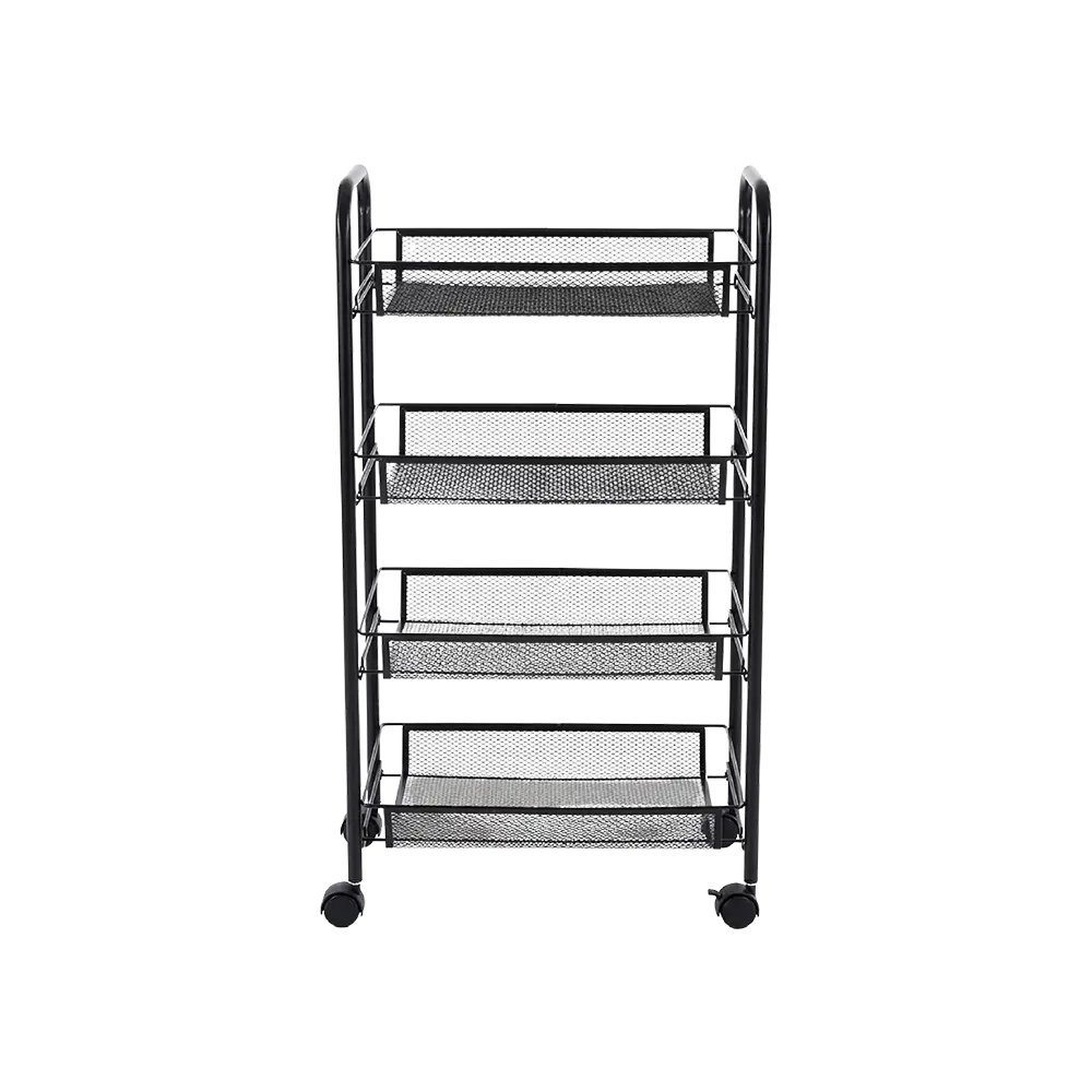 4-Tier-Metal-Storage-Stand-with-Wheels-44x83-cm-Multi-Purpose-Home-Organizer 4 Tier Metal Storage Stand with Wheels 44x83 cm Multi Purpose Home Organizer