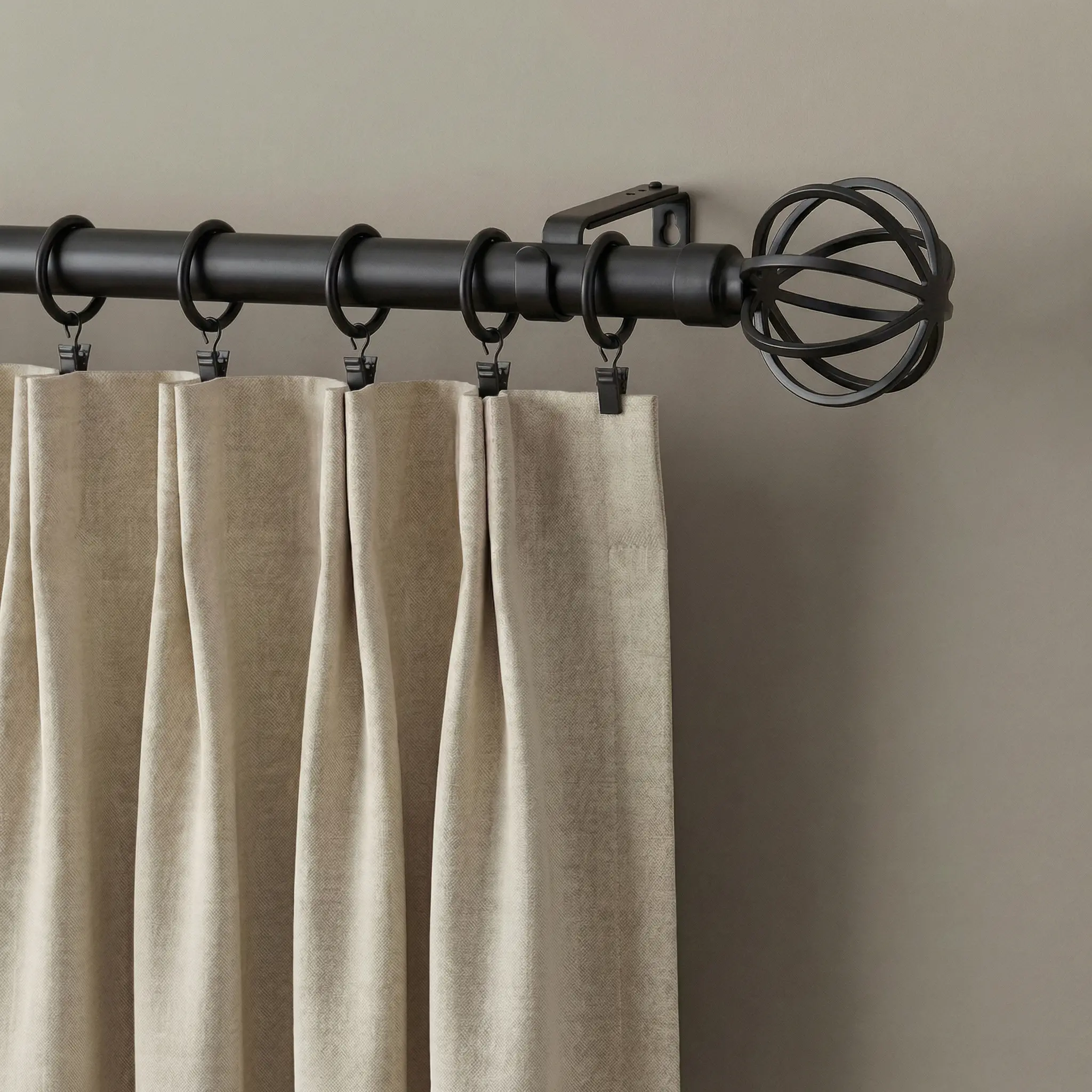 Adjustable Curtain Rod 160CM to 3M – Metal Globe Design – Multiple Colors – Professional Rods in Lebanon 7