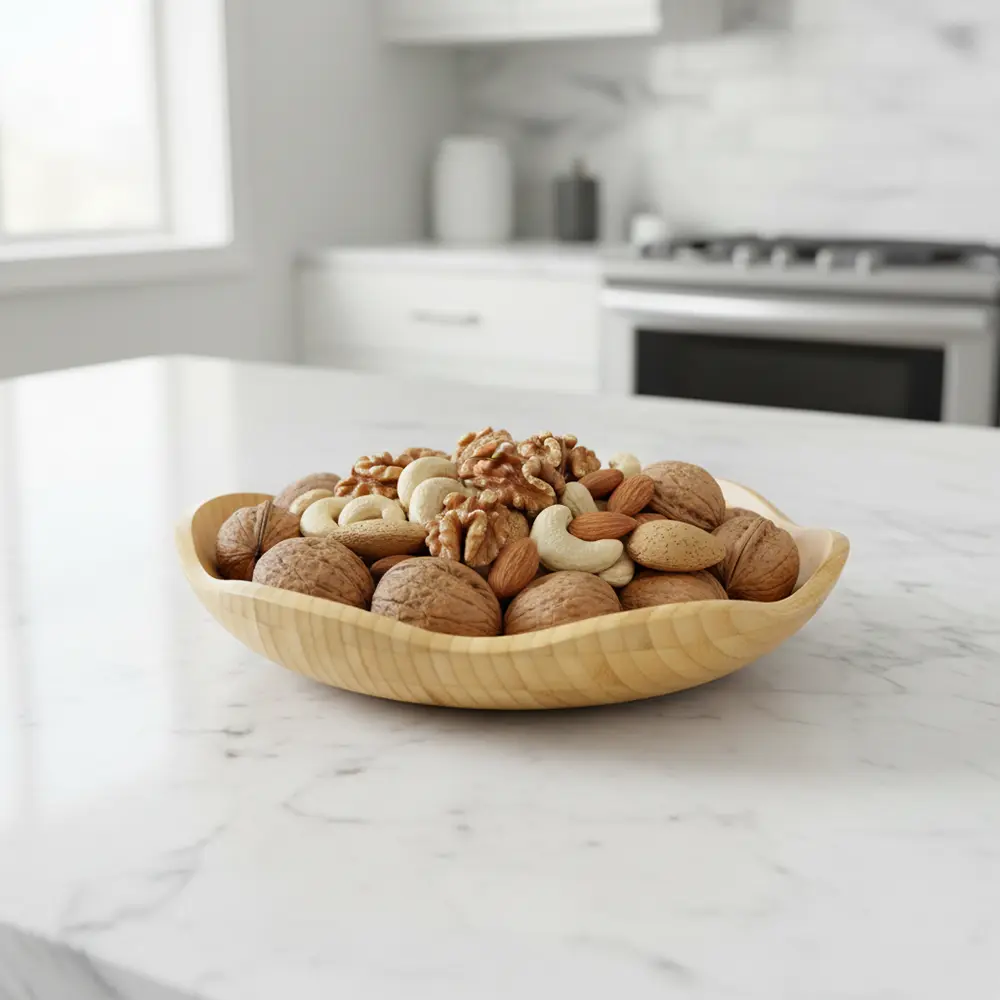 Bamboo Wavy Shaped 30cm Serving Plate2