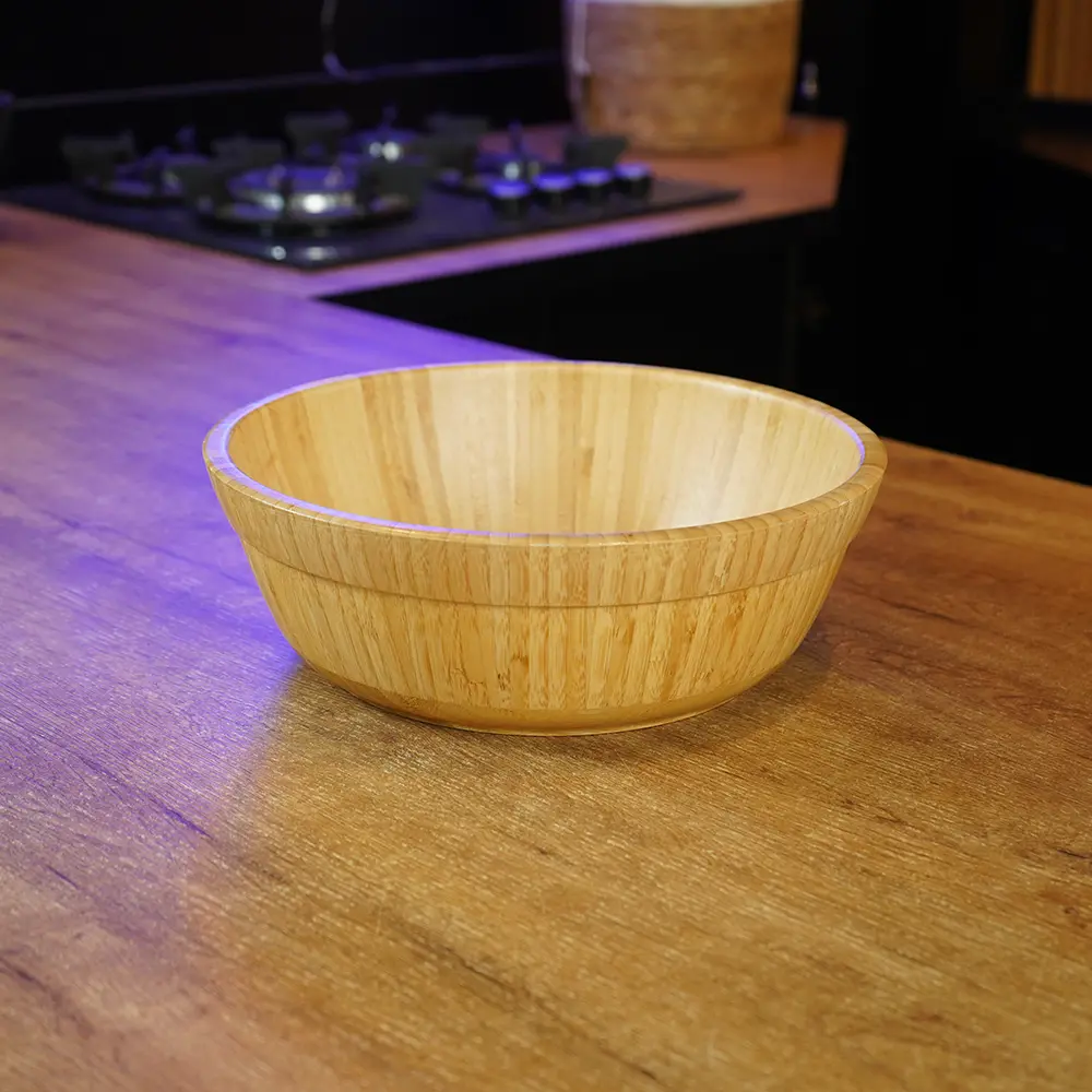Bamboo Wide Shallow Flared 30cm Serving Bowl1