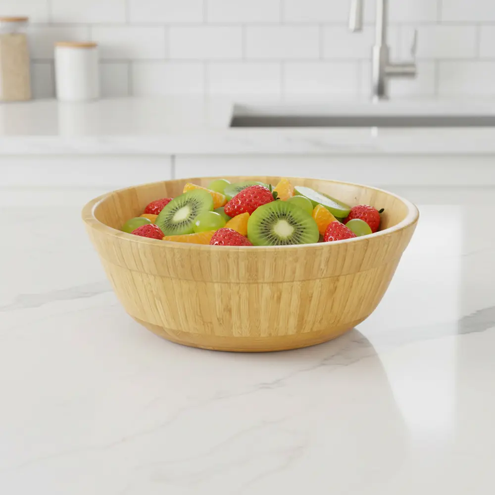 Bamboo Wide Shallow Flared 30cm Serving Bowl2