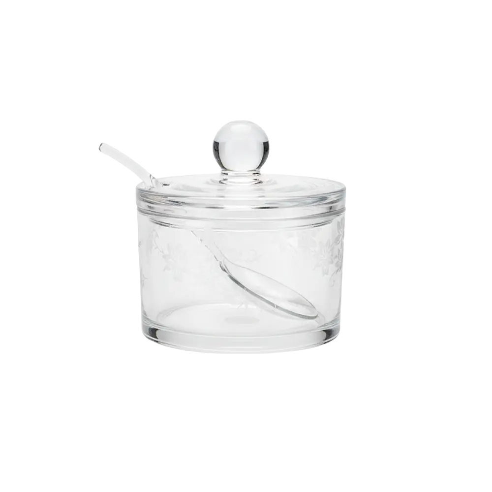 Clear Acrylic Sugar Bowl 100ml with Lid & Spoon