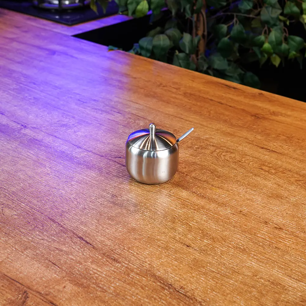 Compact Stainless Steel Sugar Bowl 200ml with Spoon1