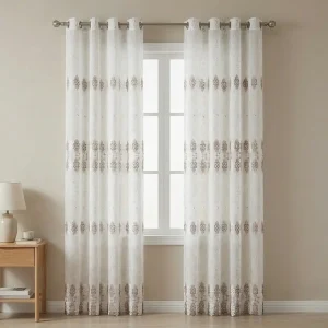 Design 5 140x240cm Quilted Voile Curtain