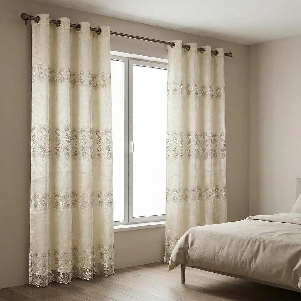 Design 6 140x240cm Quilted Voile Curtain