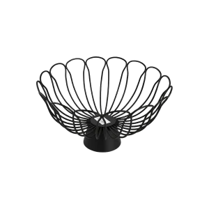Elegant Black 31cm Metal Pedestal Fruit Basket
