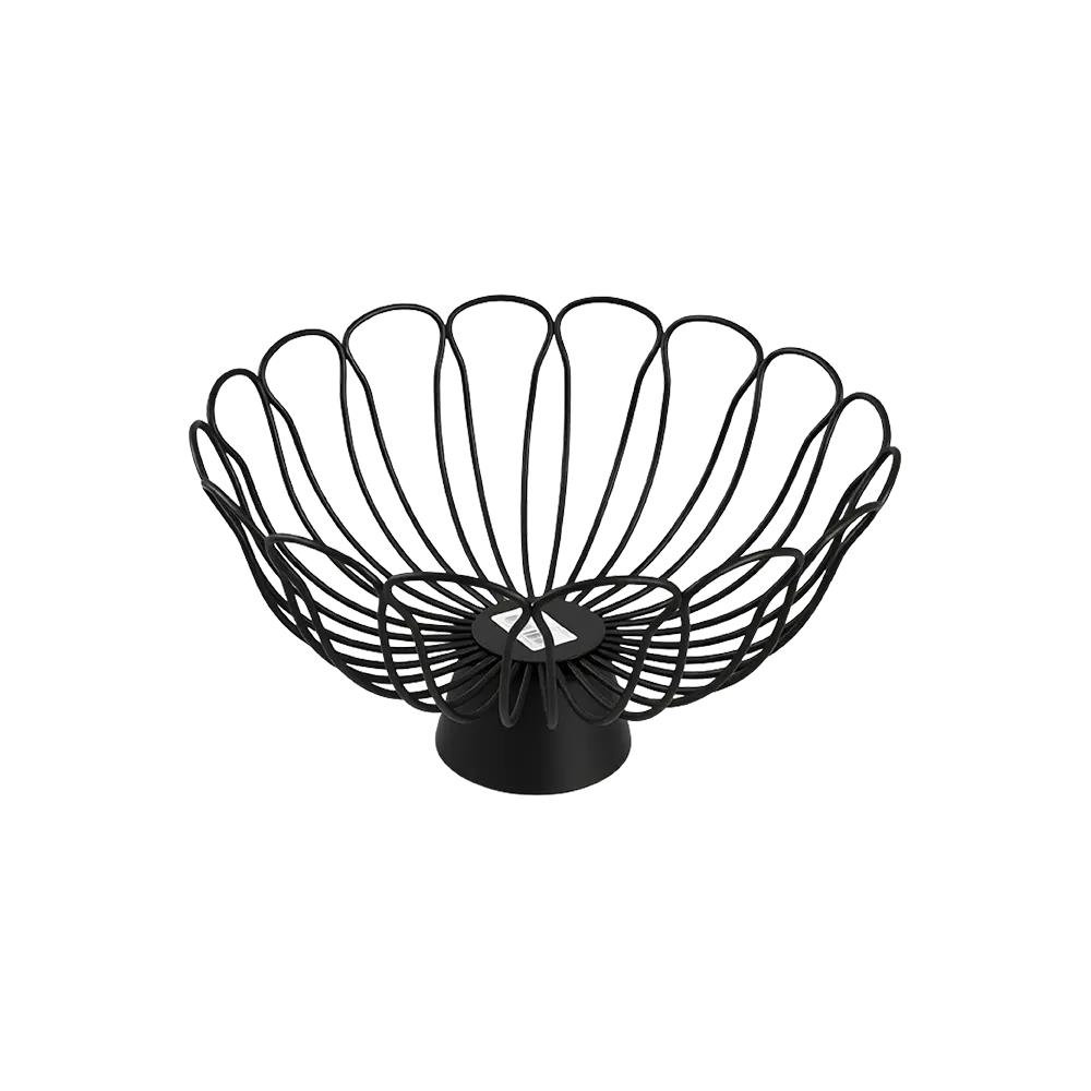 Elegant Black 31cm Metal Pedestal Fruit Basket