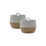 Foldable Two Tone Woven Storage Basket