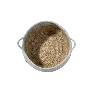 Foldable Two Tone Woven Storage Basket1