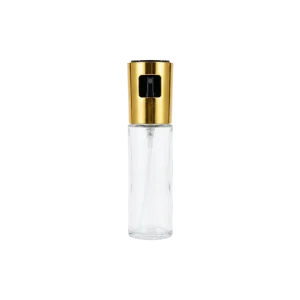 Glass 100ml Oil Spray Bottle with Golden Lid