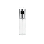 Glass 100ml Oil Spray Bottle with Silver Lid