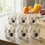 Glass-200ml-Black-Circles-Design-6pcs-Juicec-Cups-Set1 Glass 200ml Black Circles Design 6pcs Juicec Cups Set1