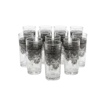 Glass Oriental Pattern 12pcs Long Cups Set2