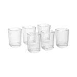Glass Ribbed Design 6pcs Juice Cups Set2